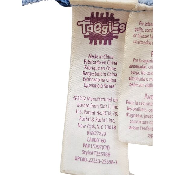 Taggies Plush Baby Lovey Blanket Puppy Sensory Tags Security Blanket Blue 2012 - Picture 5 of 12